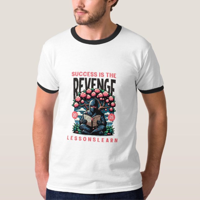 MEN'S SUCCESS REVENGE LESSONS LEARN RINGER TEE (Front)