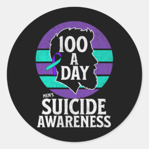 Men's Suicide Awareness Design Mens Mental Health  Classic Round Sticker