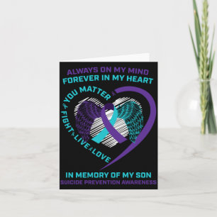 Mens Suicide Awareness In Memory Of Son Matter Card