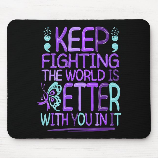 Mens Suicide Awareness Suicide Prevention Support Mouse Pad (Front)