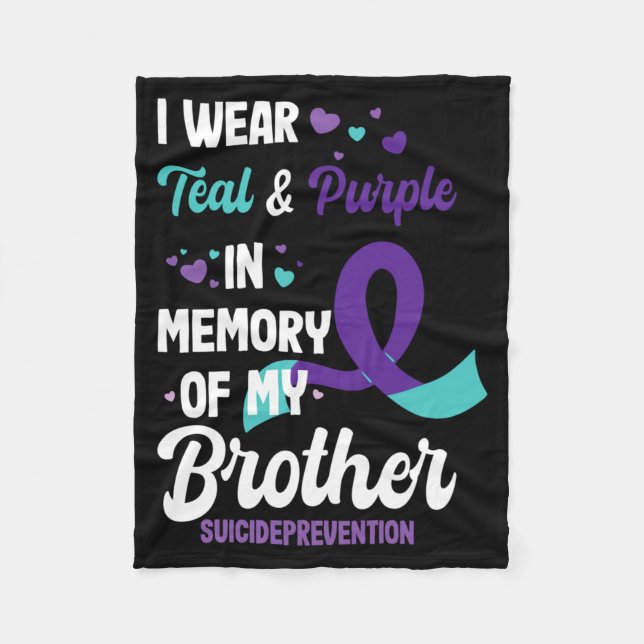 Mens Suicide Prevention Awareness In Memory Of Fleece Blanket (Front)
