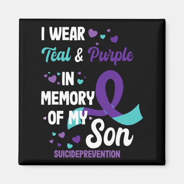 Mens Suicide Prevention Awareness In Memory Of Son Magnet (Front)