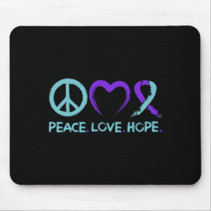 Mens Suicide Prevention Awareness Peace Love Hope Mouse Pad