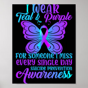 Mens Suicide Prevention Awareness Wear Teal And Poster
