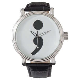 Men's Suicide Prevention Semicolon Watch