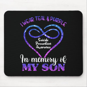 Mens Suicide Prevention Teal Purple In Memory Of Mouse Pad