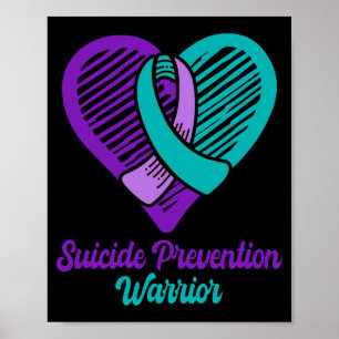Mens Suicide Prevention Warrior Dress Purple And Poster