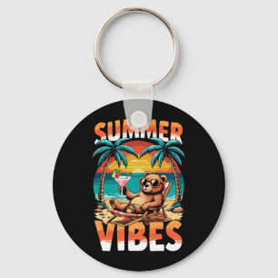 Mens Summer Vibes Bear Stuff _ Summer Vacation Key Ring