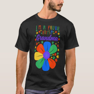 Mens Sunflower Proud Autism Grandpa Autism Awarene T-Shirt