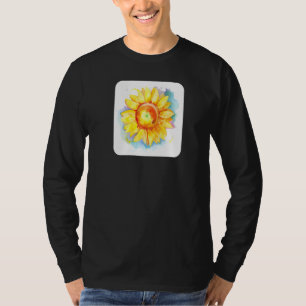 Mens Sunflower Watercolor Blossom Yellow Floral Fl T-Shirt