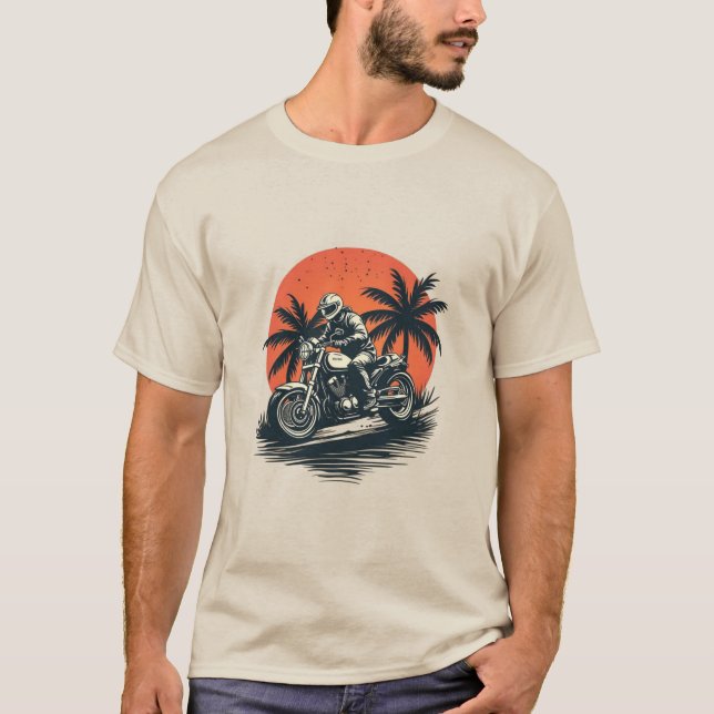 Men's Sunset Motorcycle T-Shirt (Front)