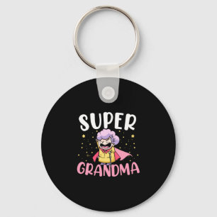 Mens super grandma superhero grandmother granny key ring