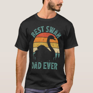 Mens  Swan Vintage Best Swan Dad Ever Father's Day T-Shirt