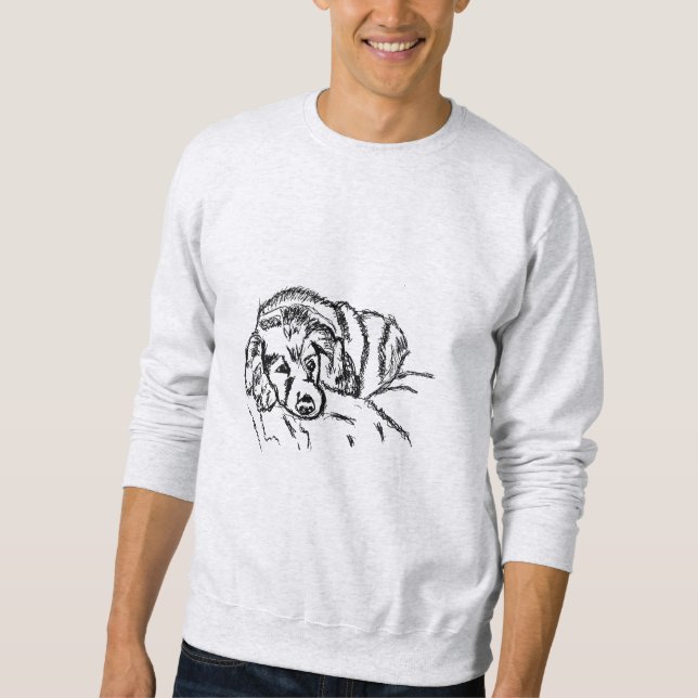 MEN'S SWEATSHIRT - RESTING DOG (Front)