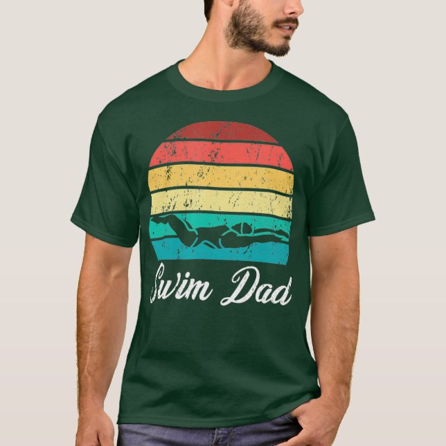 Mens Swim Dad Funny Mens Swimming Fathers Day T-Shirt (Front)