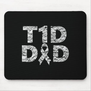 Mens T1d Dad Diabetes Awareness Distressed  Mouse Pad