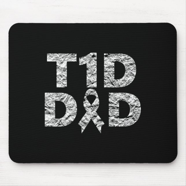 Mens T1d Dad Diabetes Awareness Distressed  Mouse Pad (Front)
