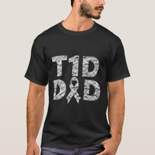 Mens T1d Dad Diabetes Awareness Distressed T-Shirt