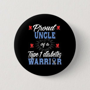 Mens T1d Proud Uncle Diabetes Awareness Type 1 Ins 6 Cm Round Badge