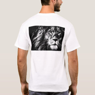 Men's T-Shirt Lion Face Back Side Print Template