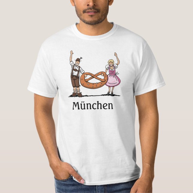 Men's T-Shirt München Couple Pretzel (Front)