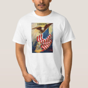 Mens T-Shirt w/ Eagle Defending Liberty