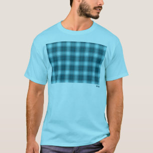 Men's T-shirt with Aqua Plaid Design. HAMbWG