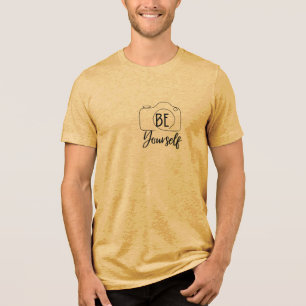 Men's T-Shirt with "Be Yourself" Inspirational Quo Tri-Blend Shirt