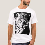 Mens T Shirts Pop Art Template Animals Leopard<br><div class="desc">Leopard Head Pop Art Template Elegant Modern Men's Basic White T-Shirt.</div>