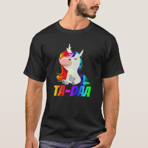 Mens TA DAA Middle Finger Rainbow Unicorn  1 T-Shirt