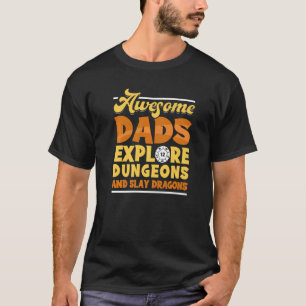 Mens Tabeletop Dad Explore Dungeons Slay Dragons R T-Shirt