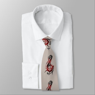 Men's Tan Music Note Tie