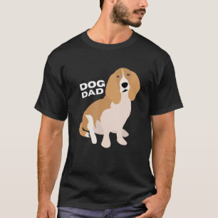 Mens Tan & White Basset Hound Dog Dad Man T-Shirt
