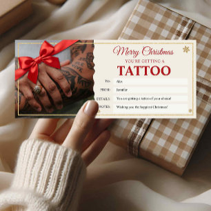 Men's Tattoo Christmas Gift Certificate Card