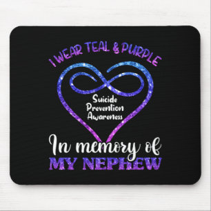 Mens Teal Purple Nephew Remembrance Prevention Mouse Pad