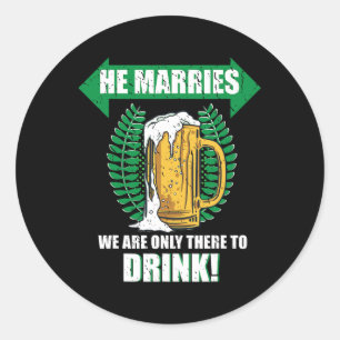 Mens Team Groom Stag Party Beer Men Classic Round Sticker