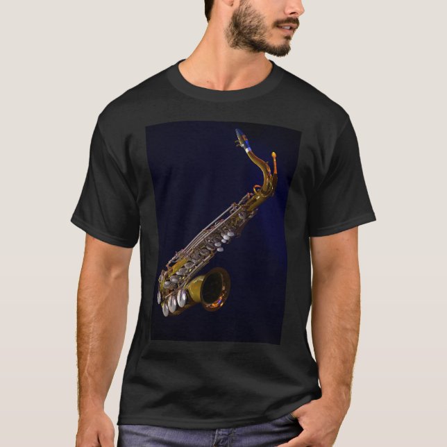 Mens Teeshirt with saxophone T-Shirt (Front)