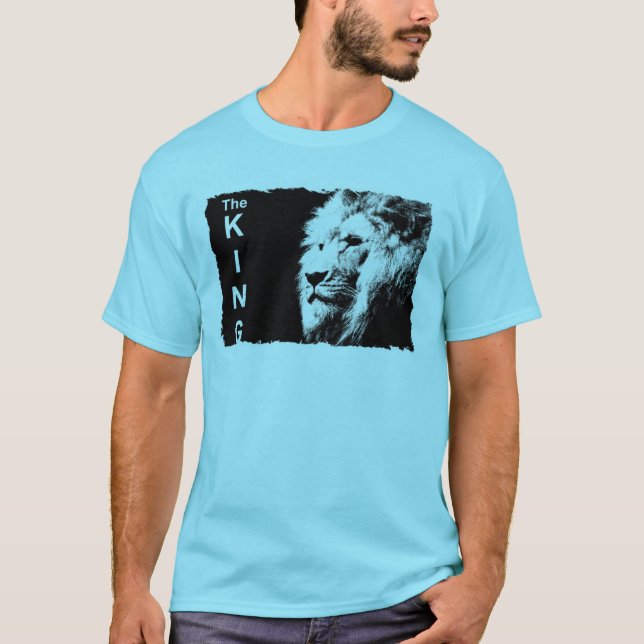 Mens Template TShirts Pop Art Lion Face Modern (Front)