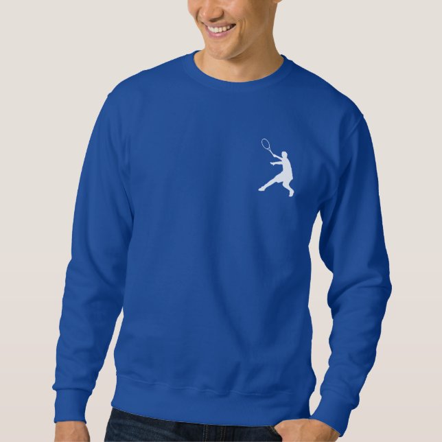 Men's tennis apparel | Blue sweatshirt with logo (Front)