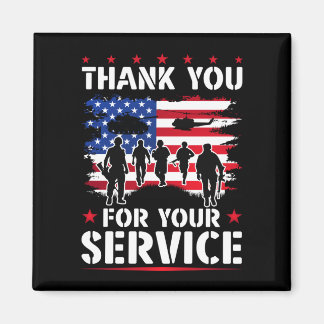 Mens thank for service military veteran memorial magnet