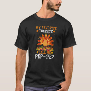 Mens Thanksgiving Costume My Favourite Turkeys Cal T-Shirt