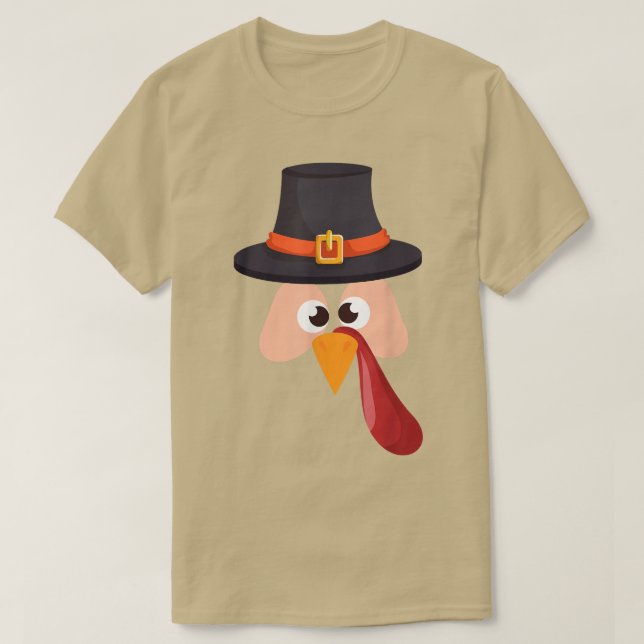 Mens Thanksgiving Pilgrim Turkey Girl Costume  T-Shirt (Design Front)