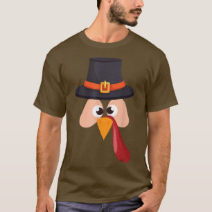 Mens Thanksgiving Pilgrim Turkey Girl Costume T-Shirt