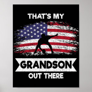 Mens That's my grandson out there American Footbal Poster
