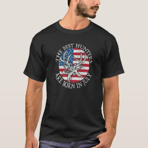 Mens The Best Hunters Are Born In July USA Hunting T-Shirt