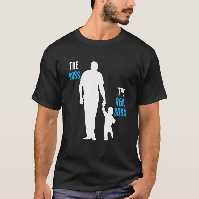 Mens The Boss The Real Boss Father's Day Daddy Men T-Shirt (Front)