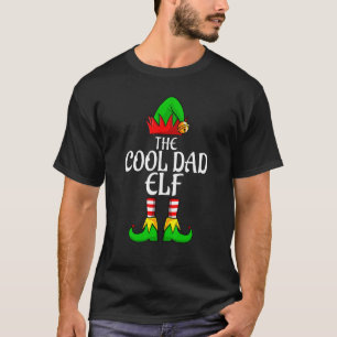 Mens The Cool Dad Elf Family Matching Group Christ T-Shirt