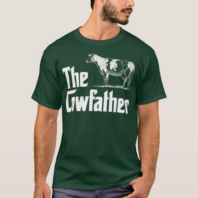 Mens The Cowfather Funny Farm Cows Owner Farmer T-Shirt (Front)
