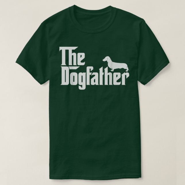 Mens The Dogfather Dachshund Funny Father Day For  T-Shirt (Design Front)