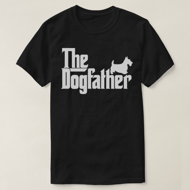 Mens The Dogfather Scottish Terrier Dog Father Dad T-Shirt (Design Front)